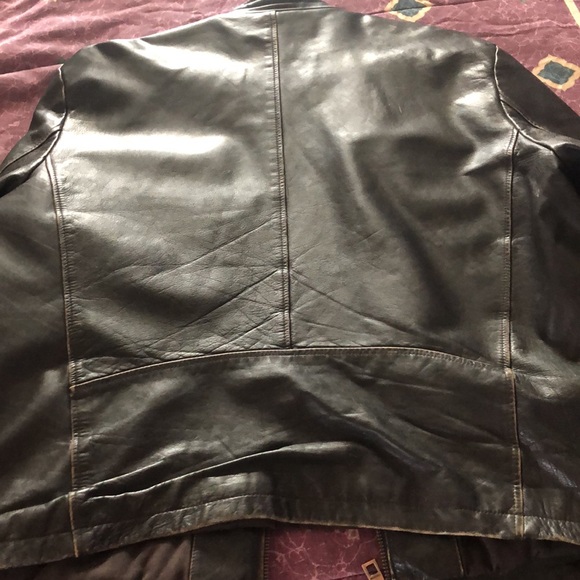 MENS VINTAGE LEATHER RIDING JACKET Black - Picture 6 of 7